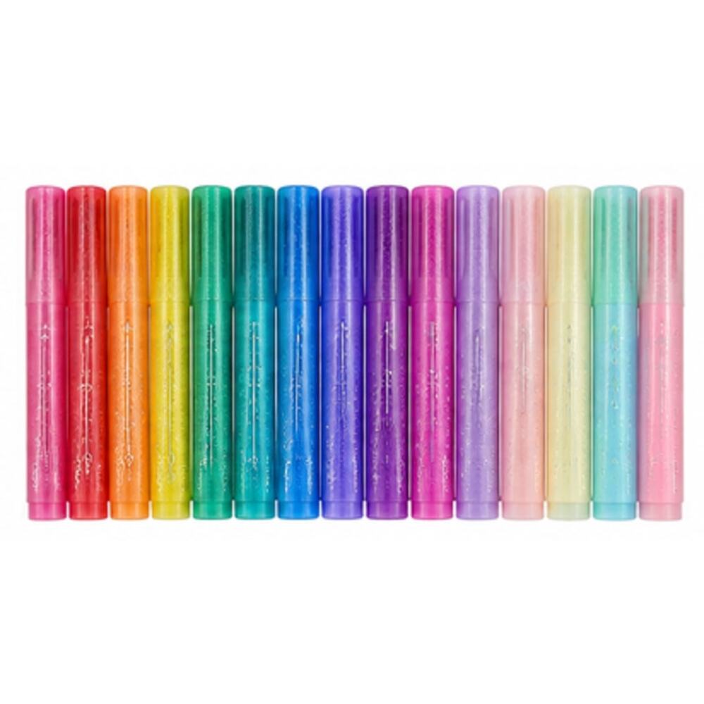 OOLY Rainbow Sparkle Glitter Markers 15 Pack Classic Pastel Colors NEW - Picture 2 of 3